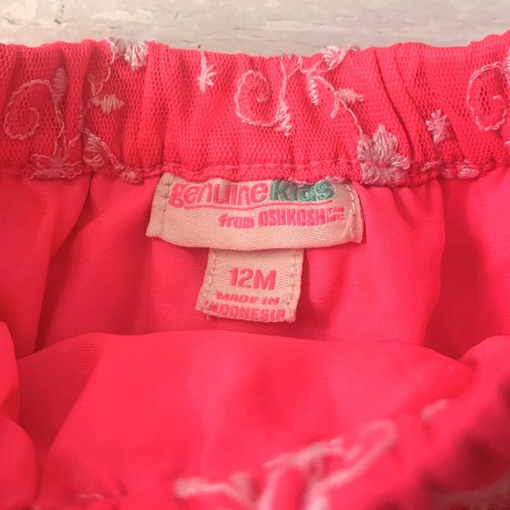 Girls 12m Hot Pink Floral Skirt Tulle Flowers Tutu Genuine Kids Baby Toddler